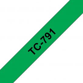 Brother TC-791 labelprinter-tape Zwart op groen
