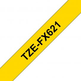 Brother TZE-FX621 labelprinter-tape Zwart op geel