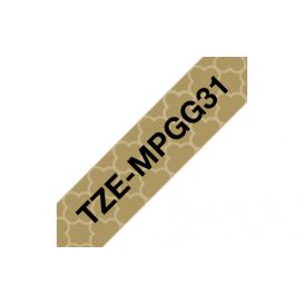Brother TZE-MPGG31 labelprinter-tape Zwart op goud