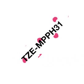 Brother TZE-MPPH31 labelprinter-tape Zwart op roze