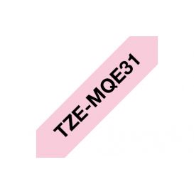 Brother TZEMQE31 labelprinter-tape Zwart op roze TZe