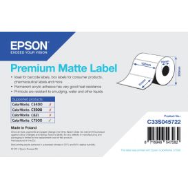 Epson labels 102x51 mm, Normaal papier, Premium matt coated, 2310 labels per rol