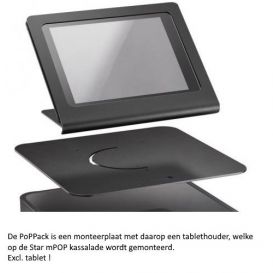 Star PoPPack 10, Zwart, Universele 10 inch tablet houder + mPOP monteerplaat