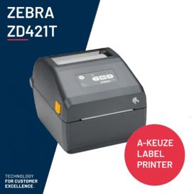 Zebra ZD421t, thermal transfer, 300 dpi, RTC, USB, USB Host, Bluetooth (BLE), incl. USB kabel en EU voeding