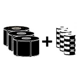 Zebra Kit, 3x labelrol 75x35 mm (Z-Select 2000T, 1760 labels per rol) en 3x lint (3200 wax/resin, 84mm), Voor desktop printers