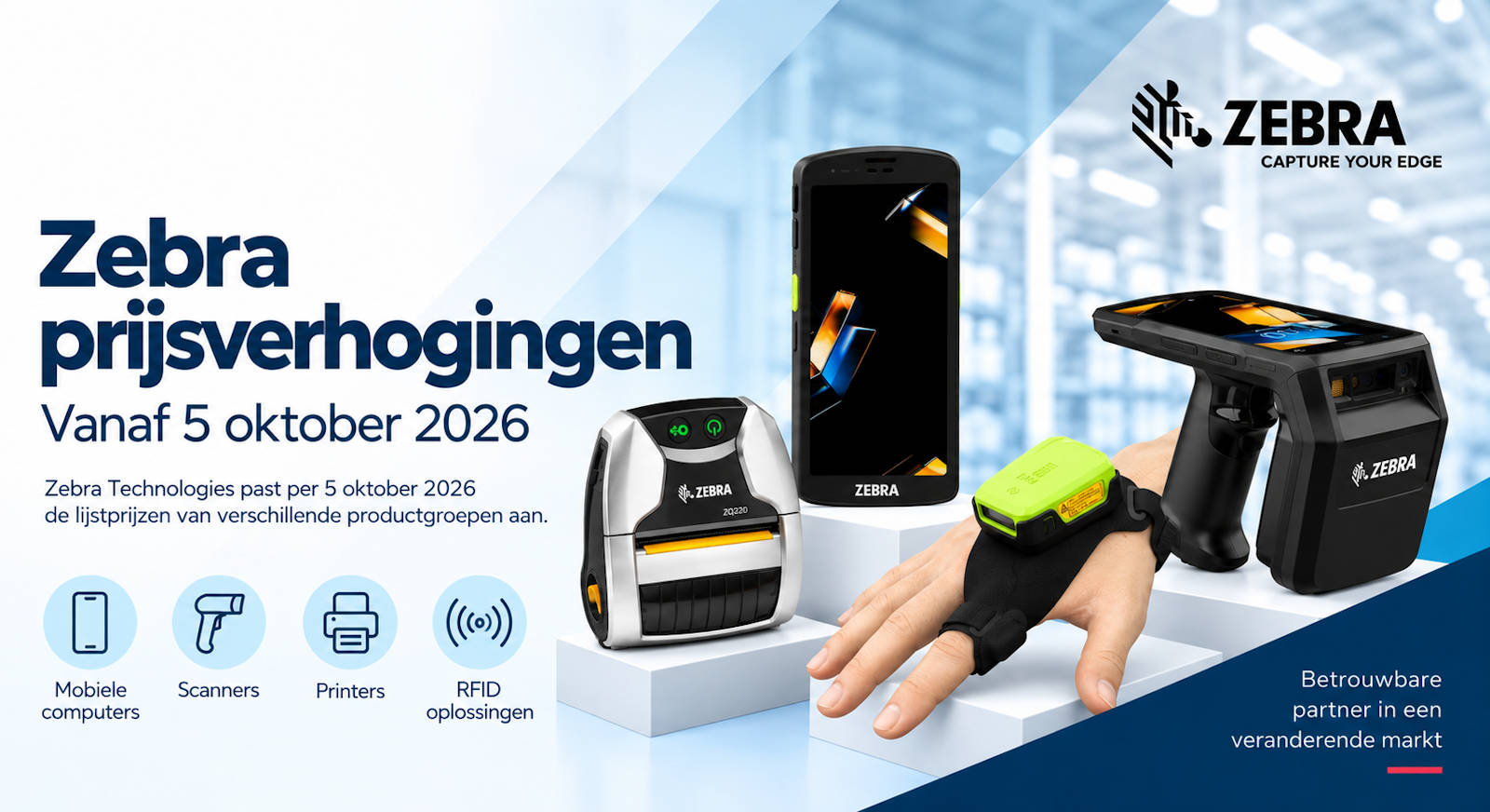 Zebra kondigt prijswijzigingen aan per 5 oktober 2026