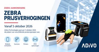 Zebra prijsverhogingen vanaf 5 oktober 2026